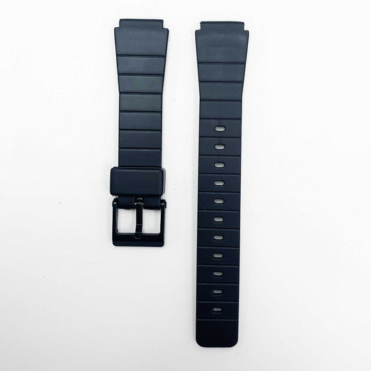 16MM PVC Plastic Watch Band Black Light Lining Plain for Casio Timex Seiko Citizen Iron Man Watches - Universal Jewelers & Watch Tools Inc.