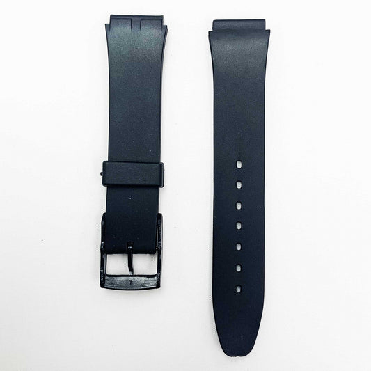 16MM PVC Plastic Watch Band Black Light Plain for Casio Timex Seiko Citizen Iron Man Watches - Universal Jewelers & Watch Tools Inc.