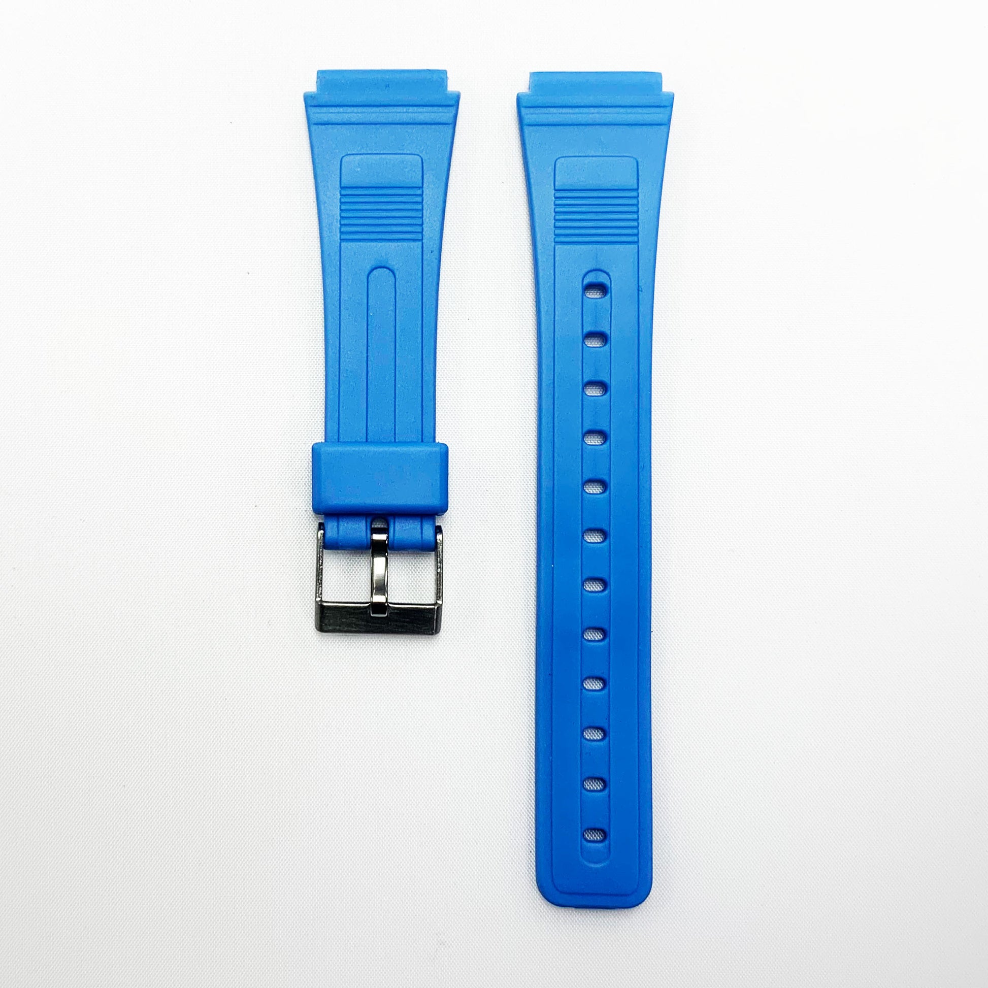 18 MM PVC Casio Watch Band Sky Blue Color Quick Release Regular Size Watch Strap - Universal Jewelers & Watch Tools Inc.