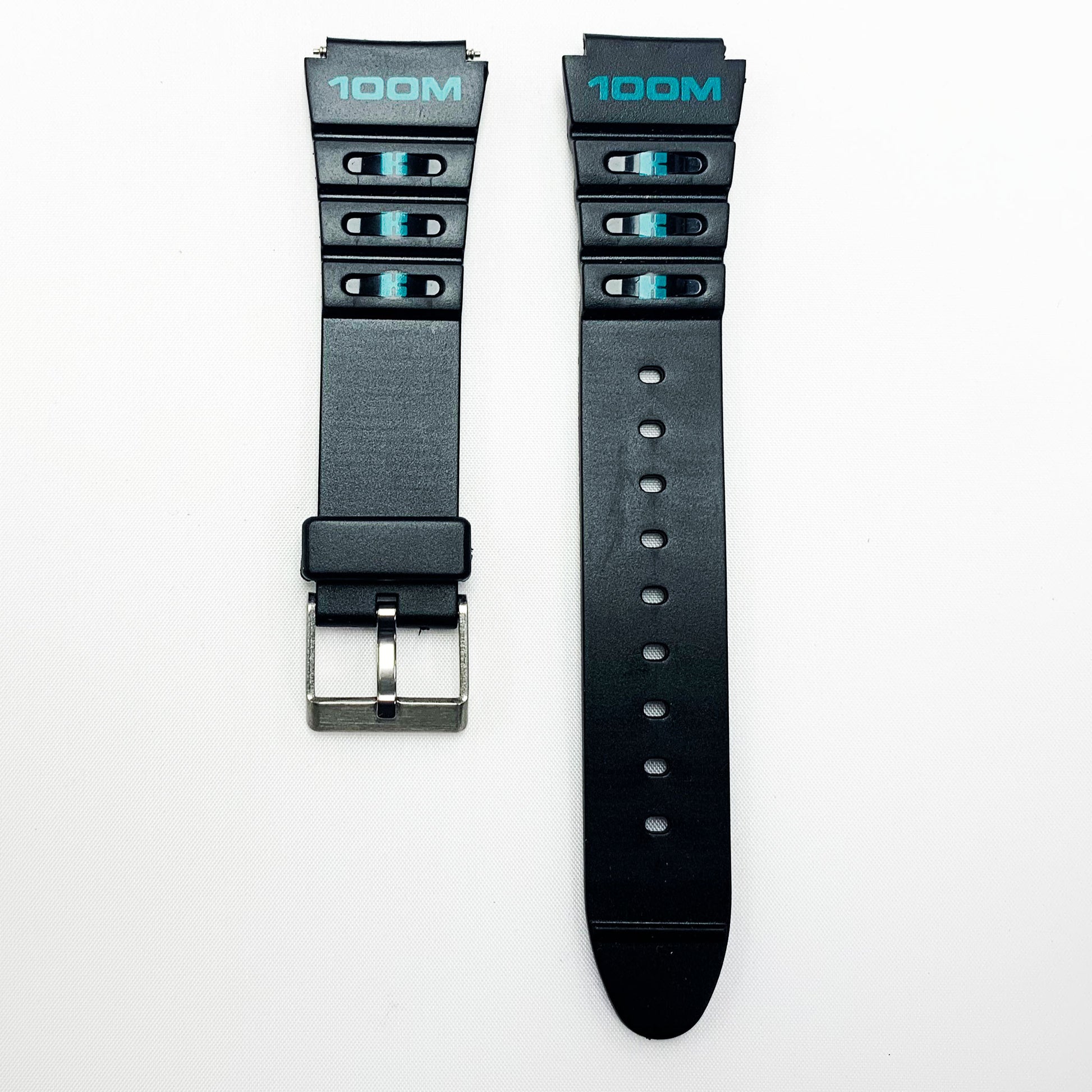 18 mm pvc sports diving watch band black color quick release regular size watch strap 1