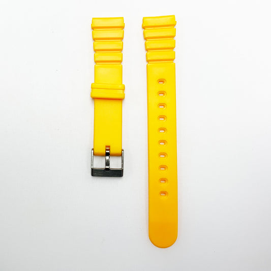 18 MM PVC Sports Watch Band Yellow Color Quick Release XL Size Watch Strap - Universal Jewelers & Watch Tools Inc.