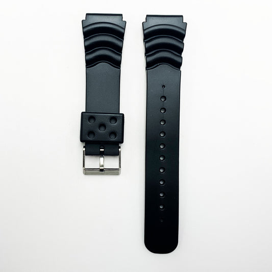 18 MM PVC Watch Band Black Color Quick Release Regular Size Sieko Citizen Watch Strap - Universal Jewelers & Watch Tools Inc.
