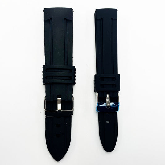 18 MM Silicone Straight Watch Band Black Color Quick Release Regular Size Watch Strap