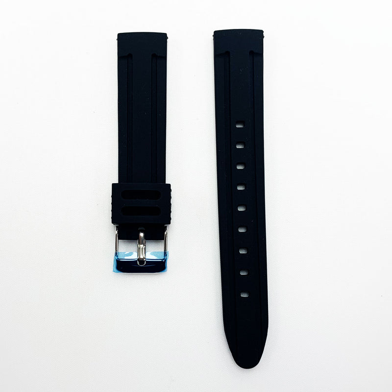 Load image into Gallery viewer, 18 MM Silicone Straight Watch Band Black Color Quick Release Regular Size Watch Strap
