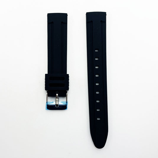 18 MM Silicone Straight Watch Band Black Color Quick Release Regular Size Watch Strap