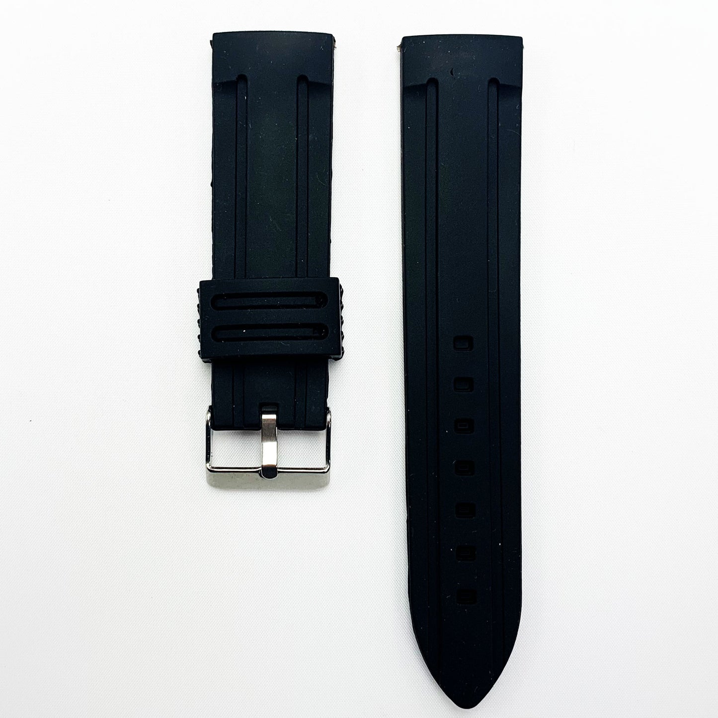 18 MM Silicone Straight Watch Band Black Color Quick Release Regular Size Watch Strap