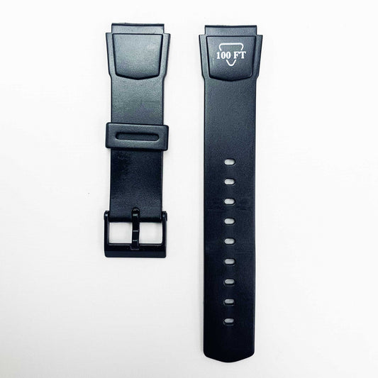 18MM PVC Plastic Watch Band Black00FT for Casio Timex Seiko Citizen Iron Man Watches - Universal Jewelers & Watch Tools Inc.