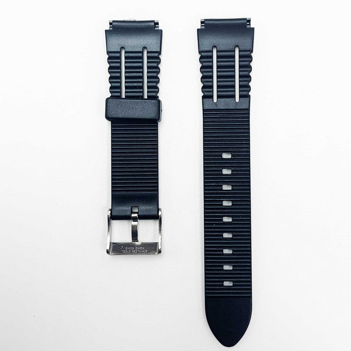 18mm pvc plastic watch band black 100m sport for casio timex seiko citizen iron man watches