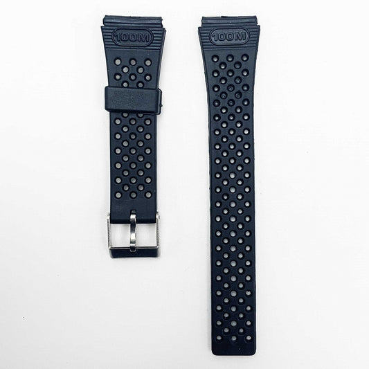 18MM PVC Plastic Watch Band Black00M Sports for Casio Timex Seiko Citizen Iron Man Watches - Universal Jewelers & Watch Tools Inc.