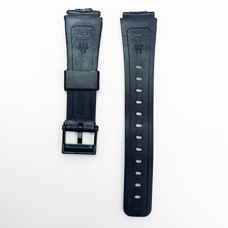 Load image into Gallery viewer, 18mm pvc plastic watch band black 283 f9 for casio timex seiko citizen iron man watches
