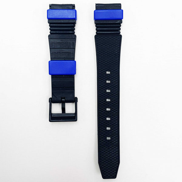 18mm pvc plastic watch band black blue for casio timex seiko citizen iron man watches