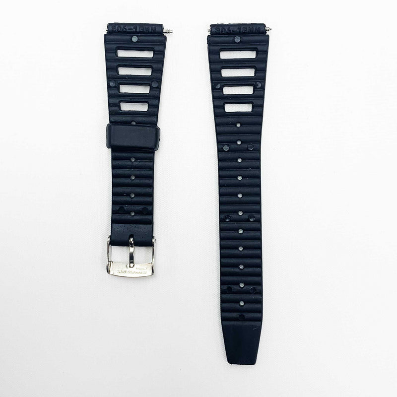 Load image into Gallery viewer, 18mm pvc plastic watch band black easy pin for casio timex seiko citizen iron man watches
