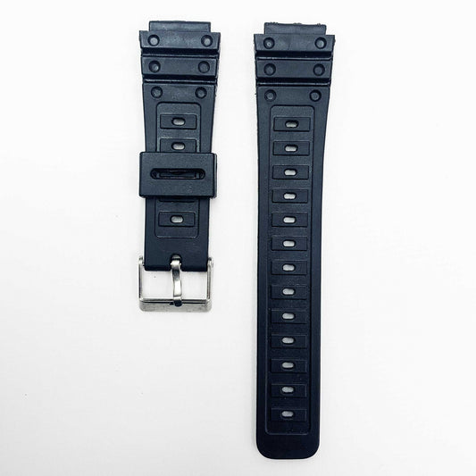 18MM PVC Plastic Watch Band Black GShock Sports for Casio Timex Seiko Citizen Iron Man Watches - Universal Jewelers & Watch Tools Inc.