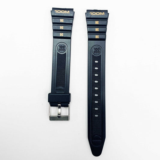 18MM PVC Plastic Watch Band Black Kreisler00 Casio Timex Seiko Citizen Iron Man Watches - Universal Jewelers & Watch Tools Inc.