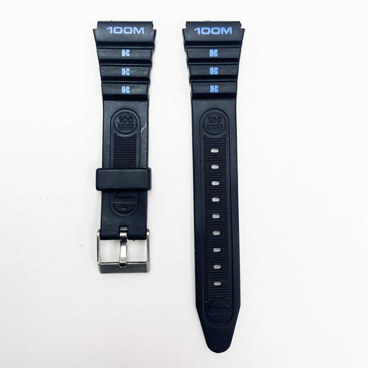 18MM PVC Plastic Watch Band Black Kreisler Sports for Casio Timex Seiko Citizen Iron Man Watches - Universal Jewelers & Watch Tools Inc.