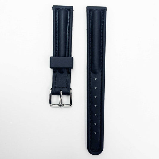18MM PVC Plastic Watch Band Black Padded for Casio Timex Seiko Citizen Iron Man Watches - Universal Jewelers & Watch Tools Inc.
