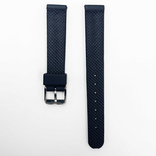 18MM PVC Plastic Watch Band Black Padded for Casio Timex Seiko Citizen Iron Man Watches - Universal Jewelers & Watch Tools Inc.