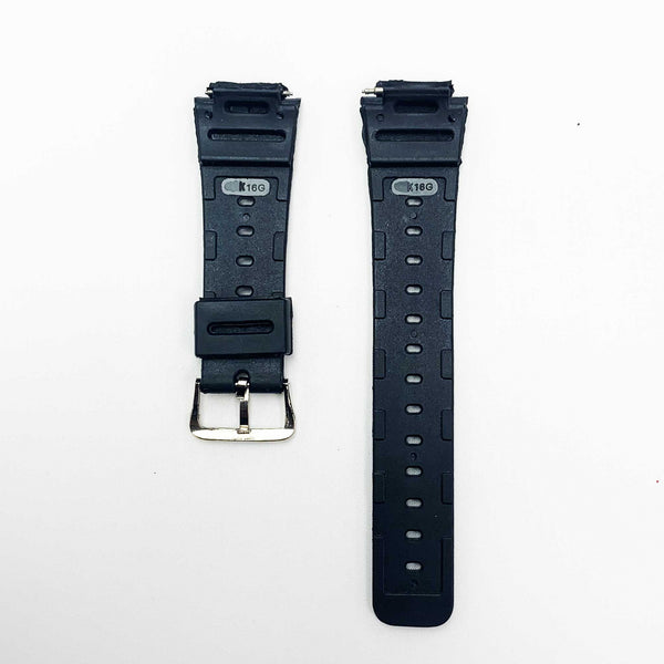 18mm pvc plastic watch band black plain narrow special fitting for casio timex seiko citizen iron man watches