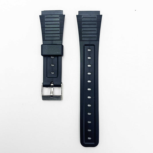 18MM PVC Plastic Watch Band Black Plain Thin Special Fitting for Casio Timex Seiko Citizen Iron Man Watches - Universal Jewelers & Watch Tools Inc.