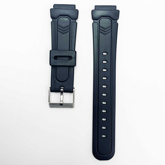 18mm pvc plastic watch band black rubber plain for casio timex seiko citizen iron man watches