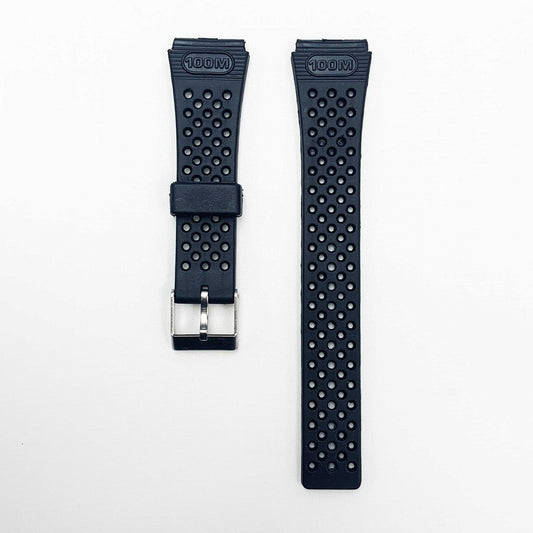 18MM PVC Plastic Watch Band Black Smart Design for Casio Timex Seiko Citizen Iron Man Watches - Universal Jewelers & Watch Tools Inc.