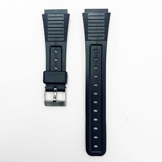 18MM PVC Plastic Watch Band Black Special Fitting for Casio Timex Seiko Citizen Iron Man Watches - Universal Jewelers & Watch Tools Inc.