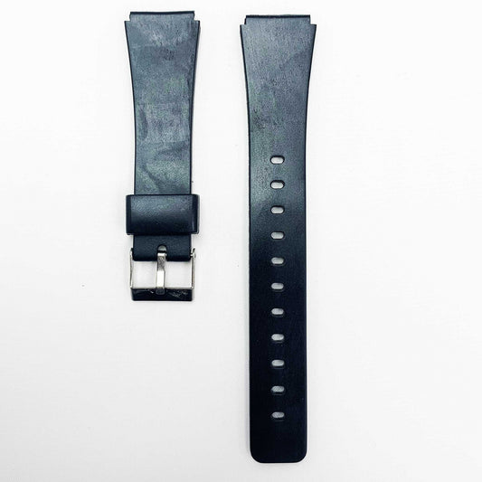 18MM PVC Plastic Watch Band Black Thin Plain for Casio Timex Seiko Citizen Iron Man Watches - Universal Jewelers & Watch Tools Inc.