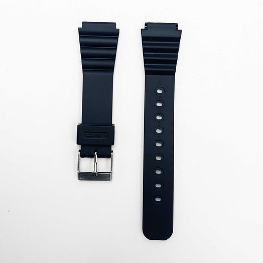 18MM PVC Plastic Watch Band Black ZigZag for Casio Timex Seiko Citizen Iron Man Watches - Universal Jewelers & Watch Tools Inc.