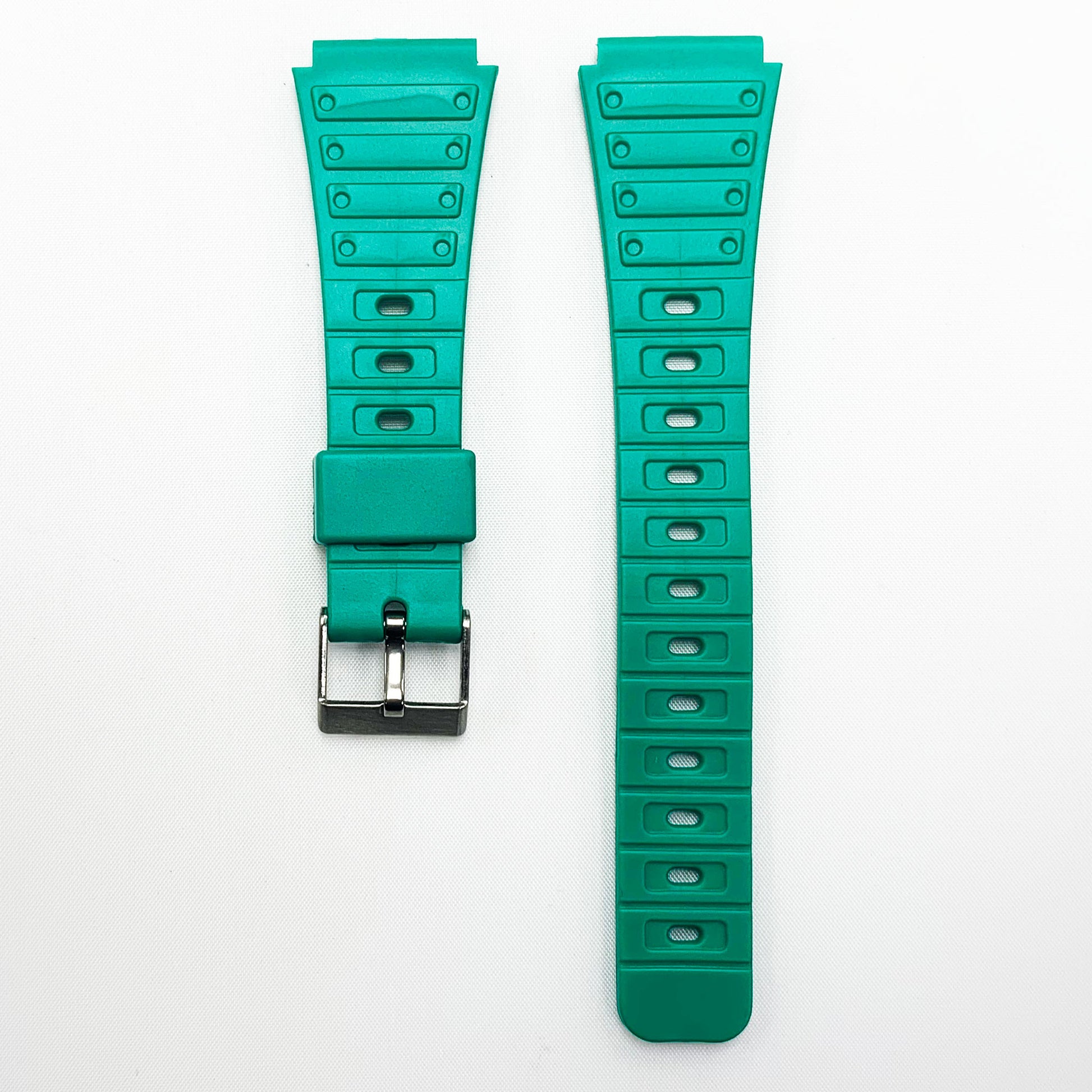 20 mm pvc casio watch band green color quick release regular size watch strap 1