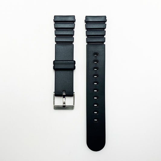 20 MM PVC Watch Band Black Color Quick Release XL Size Watch Strap - Universal Jewelers & Watch Tools Inc.