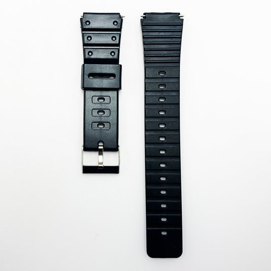 20 mm pvc watch band with easy pin black color quick release regular size watch strap 1