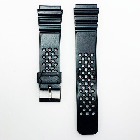 20 MM PVC Watch Band in Dot Style Black Color Quick Release Regular Size Watch Strap - Universal Jewelers & Watch Tools Inc.
