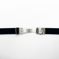 20 MM Special Curve Black Color Silicone Deployant Buckle Regular Size Watch Strap Steel