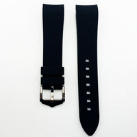 20 MM Special Curve Black Color Silicone Quick Release Regular Size Watch Strap Steel HR