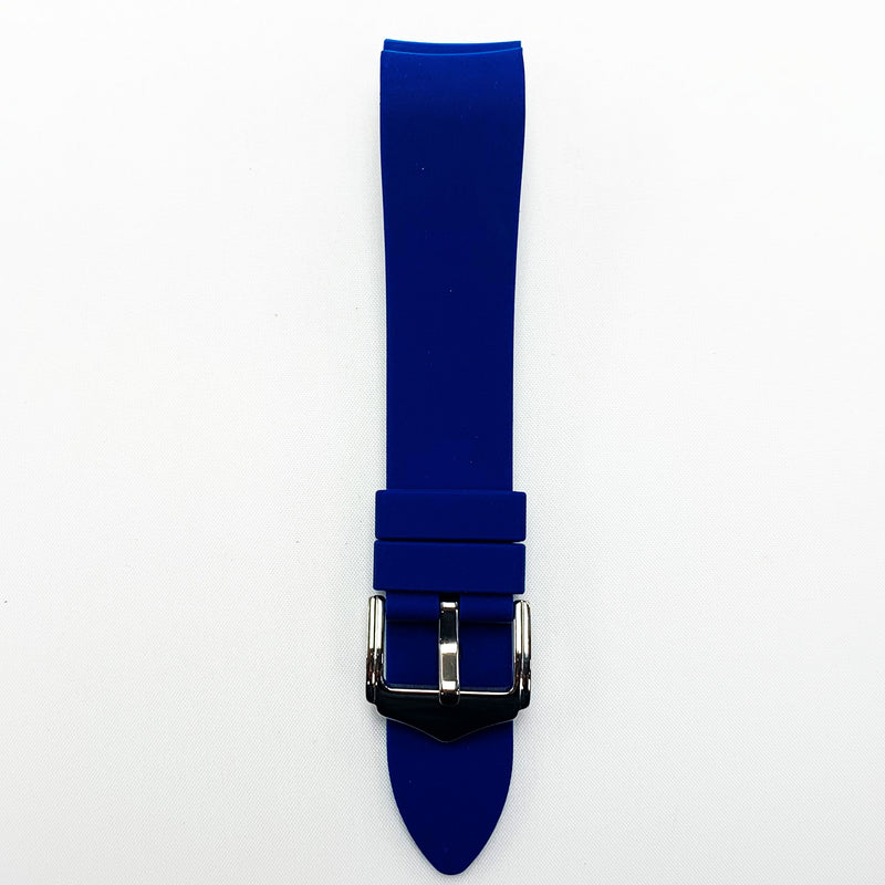 Load image into Gallery viewer, 20 MM Special Curve Blue Color Silicone Quick Release Regular Size Watch Strap Steel HR
