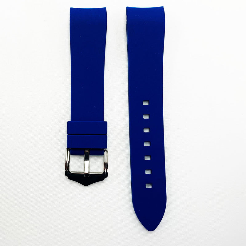 Load image into Gallery viewer, 20 MM Special Curve Blue Color Silicone Quick Release Regular Size Watch Strap Steel HR
