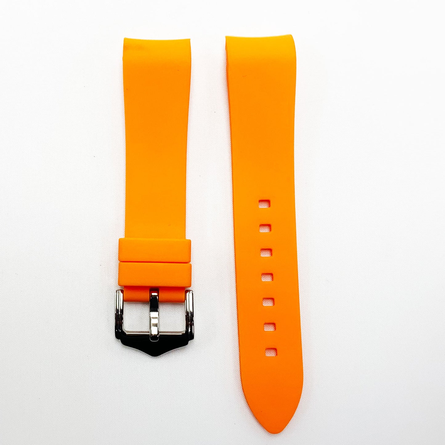 20 MM Special Curve Orange Color Silicone Quick Release Regular Size Watch Strap Steel HR