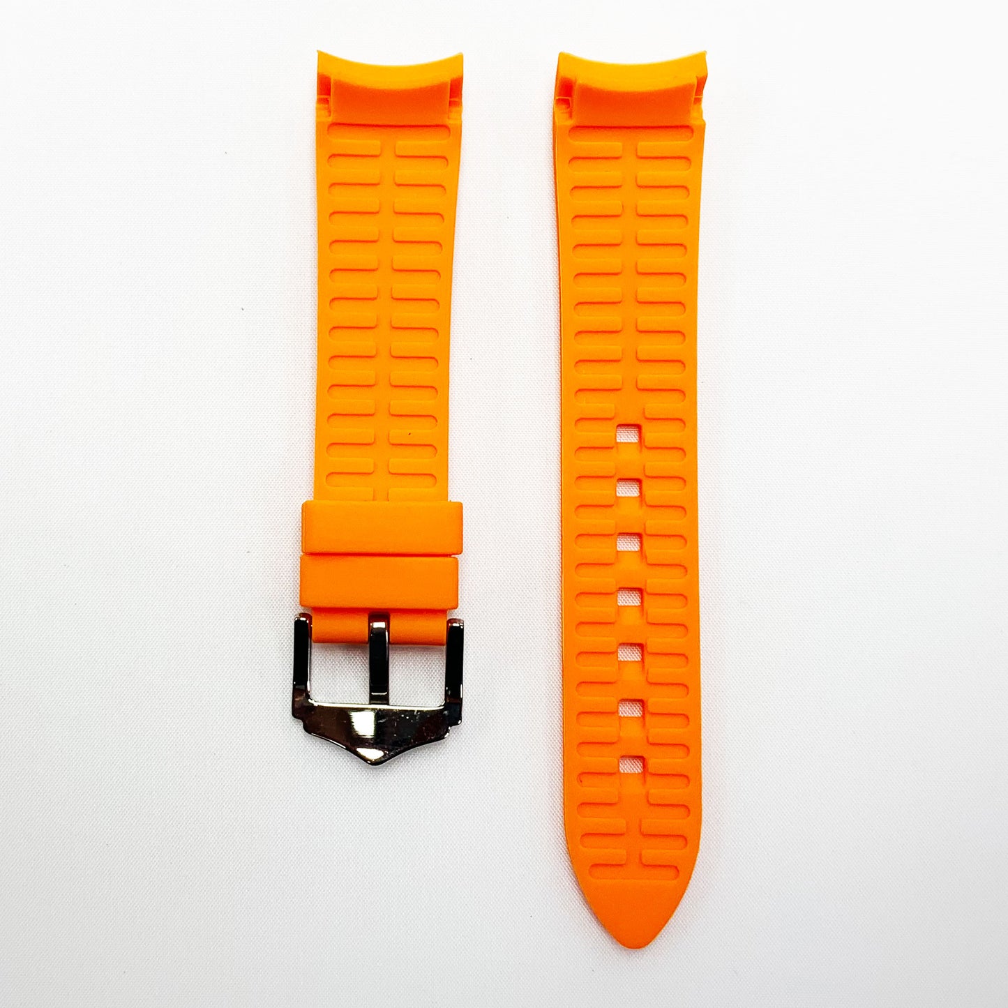 20 MM Special Curve Orange Color Silicone Quick Release Regular Size Watch Strap Steel HR