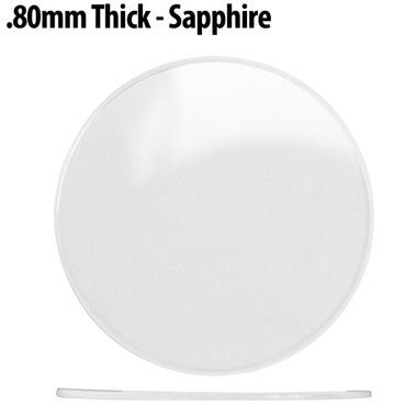 Round Flat Sapphire Watch Crystal 0.8mm Thick (Diameter 10.0mm to 37.5mm) - Universal Jewelers & Watch Tools Inc.