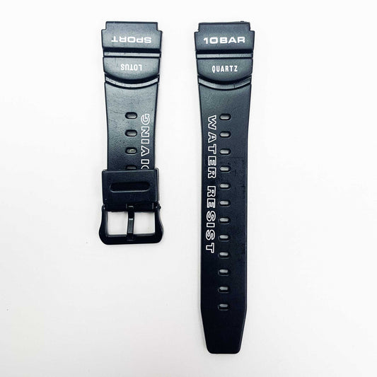 20MM PVC Plastic Watch Band Black0Bar for Casio Timex Seiko Citizen Iron Man Watches - Universal Jewelers & Watch Tools Inc.