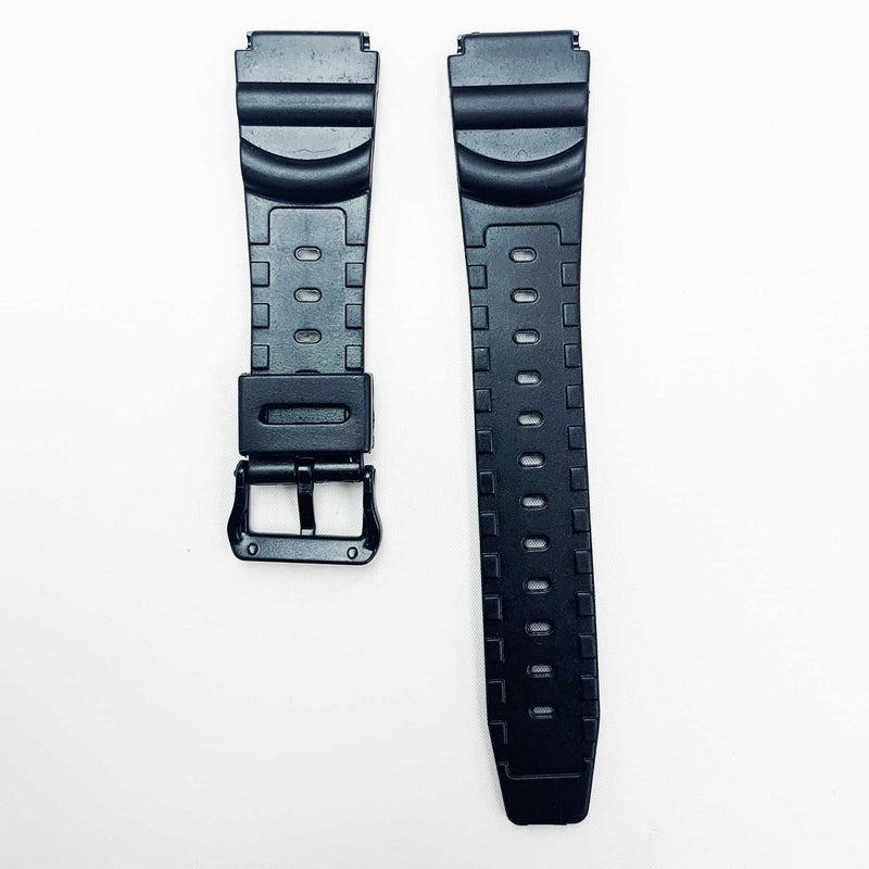 Load image into Gallery viewer, 20mm pvc plastic watch band black 10bar for casio timex seiko citizen iron man watches
