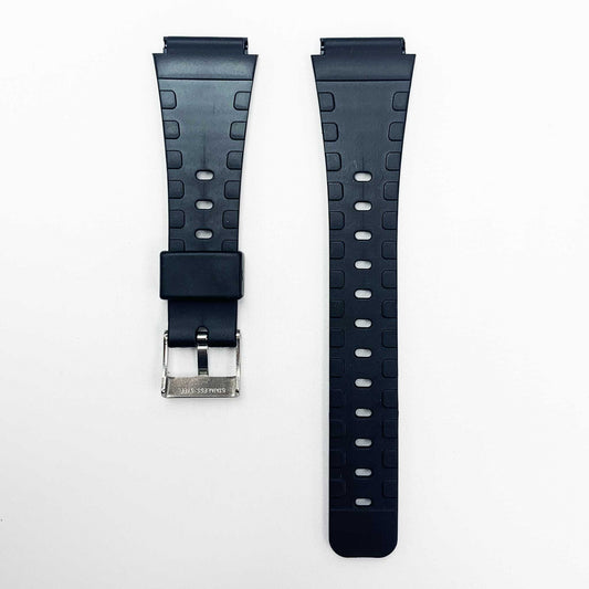20MM PVC Plastic Watch Band Black Metal Style for Casio Timex Seiko Citizen Iron Man Watches - Universal Jewelers & Watch Tools Inc.
