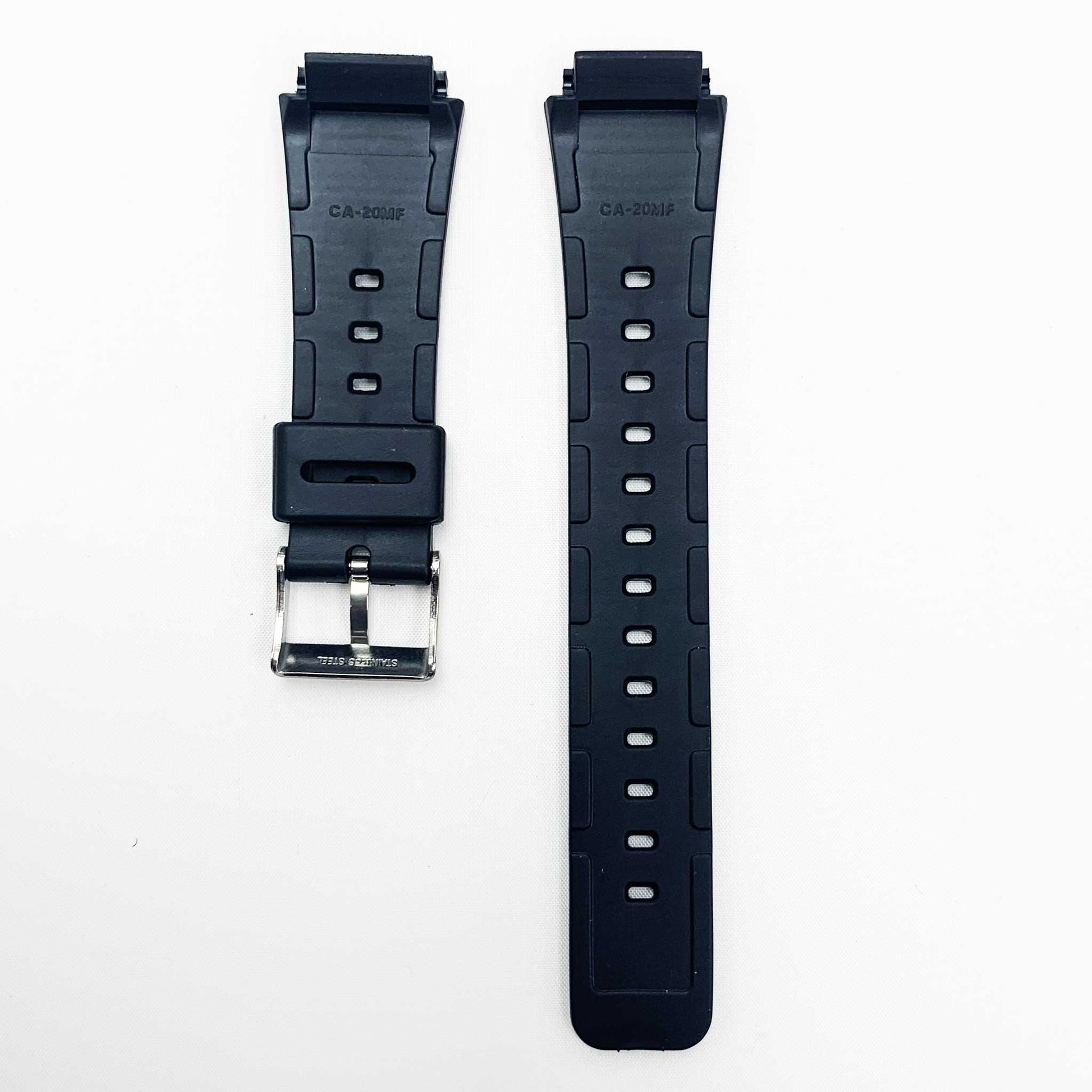 20MM PVC Plastic Watch Band Black Not Wide Special Fitting for Casio Timex Seiko Citizen Iron Man Watches - Universal Jewelers & Watch Tools Inc.