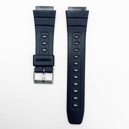20MM PVC Plastic Watch Band Black Not Wide Special Fitting for Casio Timex Seiko Citizen Iron Man Watches - Universal Jewelers & Watch Tools Inc.