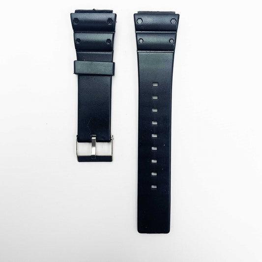 20MM PVC Plastic Watch Band Black Plain Special Fitting for Casio Timex Seiko Citizen Iron Man Watches - Universal Jewelers & Watch Tools Inc.