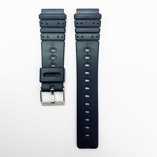 20MM PVC Plastic Watch Band Black Regular Special Fitting for Casio Timex Seiko Citizen Iron Man Watches - Universal Jewelers & Watch Tools Inc.