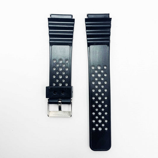 20MM PVC Plastic Watch Band Black Smart Design for Casio Timex Seiko Citizen Iron Man Watches - Universal Jewelers & Watch Tools Inc.