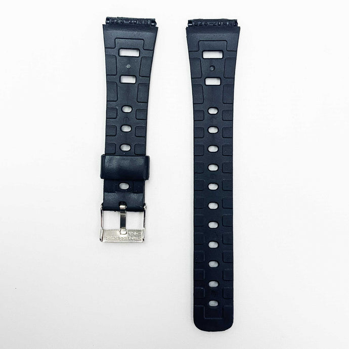 20mm pvc plastic watch band black sports for casio timex seiko citizen iron man watches