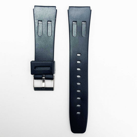 20MM PVC Plastic Watch Band Black Thin Plain for Casio Timex Seiko Citizen Iron Man Watches - Universal Jewelers & Watch Tools Inc.
