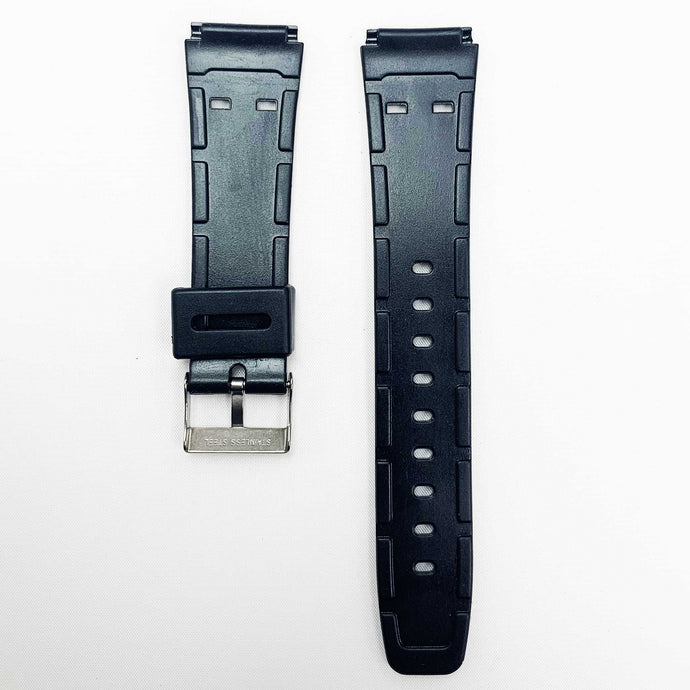 20mm pvc plastic watch band black thin plain for casio timex seiko citizen iron man watches